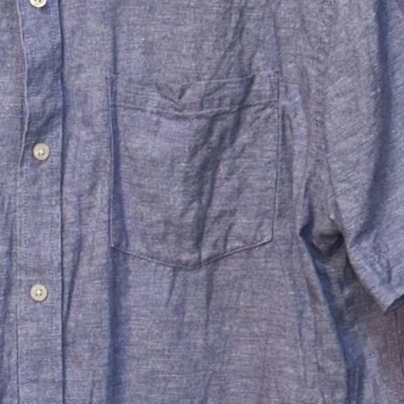 Banana Republic Slim Fit Linen Cotton Short Sleeve Button Down Shirt Size XL - Picture 2 of 6